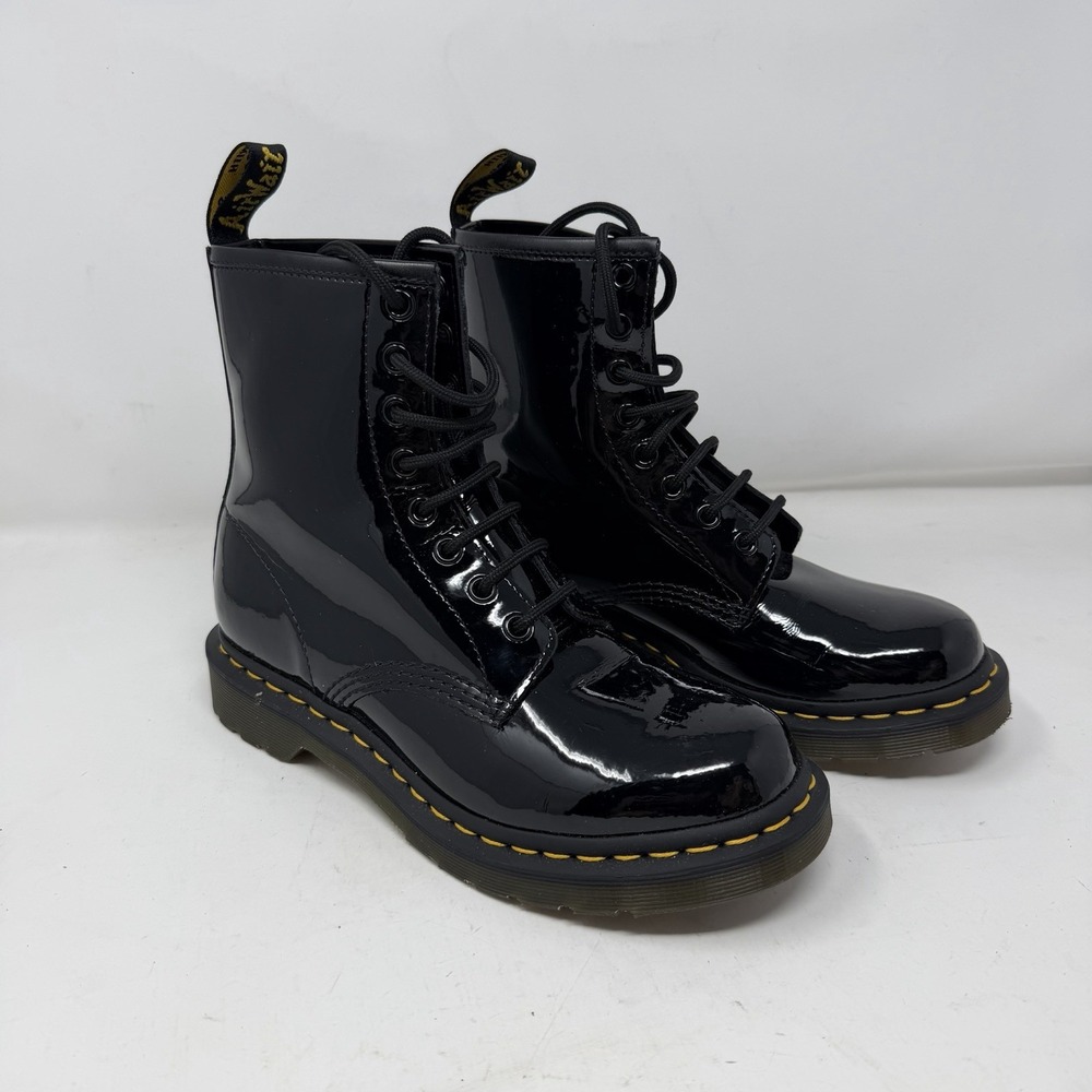 Dr. Martens Women Combat Boot Casual 1460 11821 Patent Leather Black Size 7 L